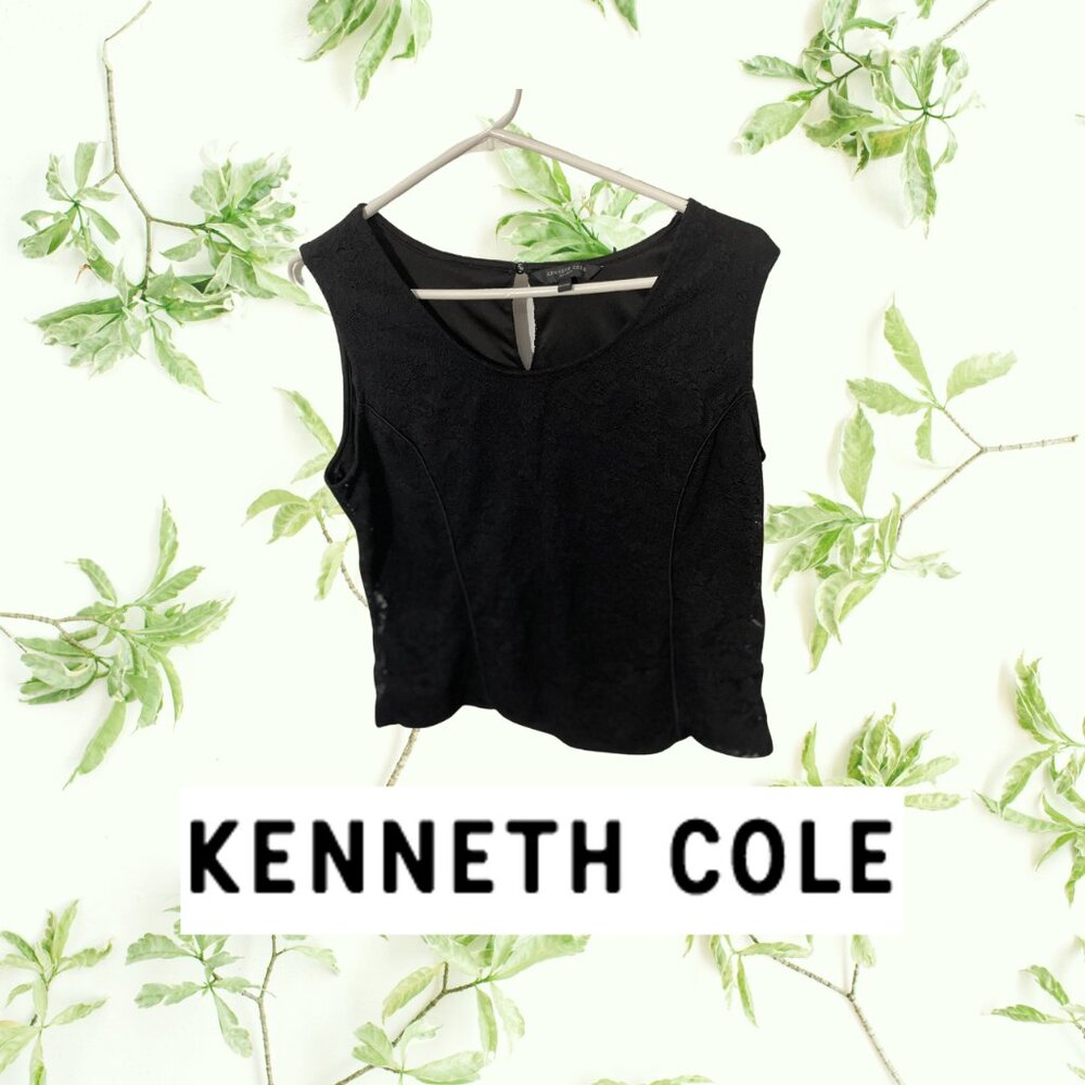 Women's XL Kenneth Cole Black Cami Top With Lace And Lining Materials